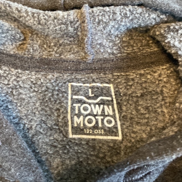 Town Moto Light fleece zip up hoodie! Large - Picture 5 of 6